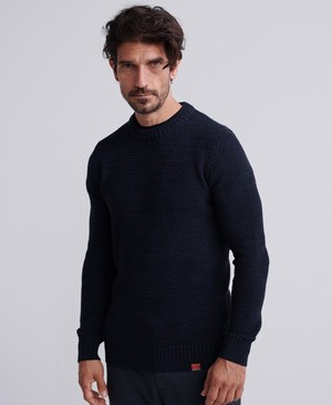 Superdry Keystone Crew Neck Férfi Ugró Sötétkék | IYLCZ7394